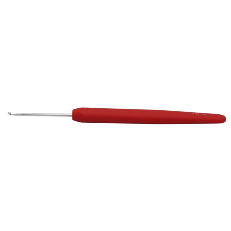 KnitPro waves haaknaald van aluminium met ergonomisch soft grip handvat