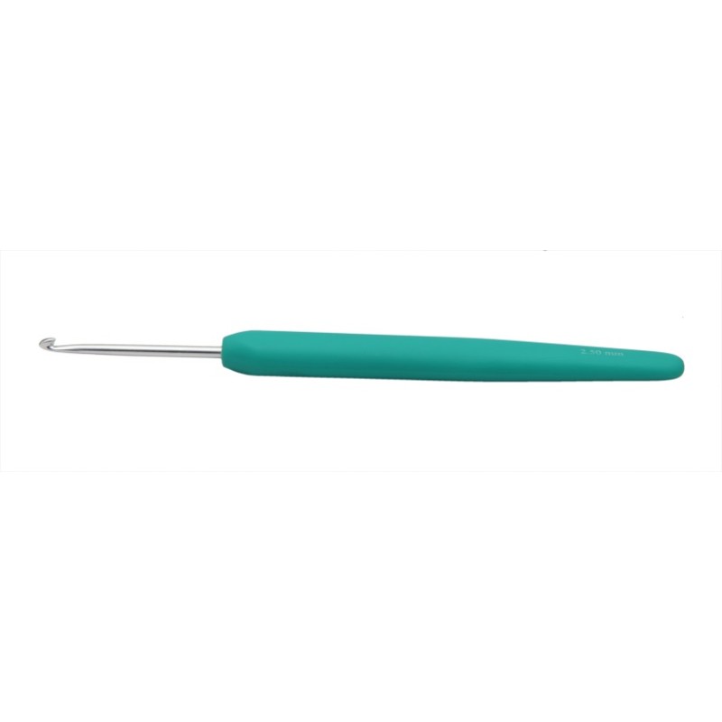 KnitPro waves haaknaald van aluminium met ergonomisch soft grip handvat