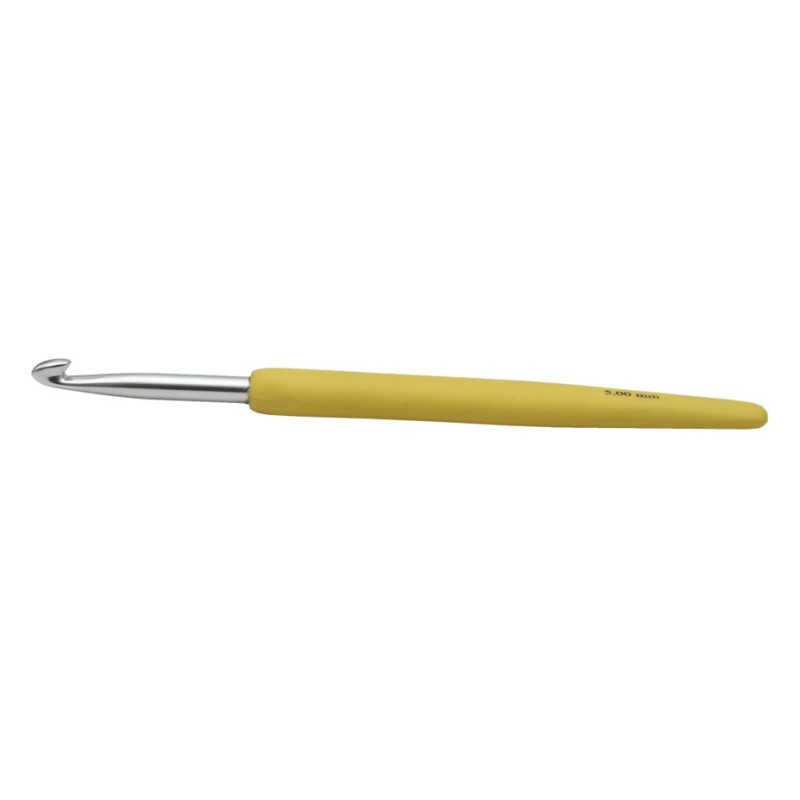 KnitPro waves haaknaald van aluminium met ergonomisch soft grip handvat
