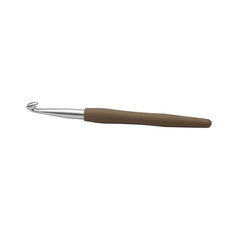 KnitPro waves haaknaald van aluminium met ergonomisch soft grip handvat