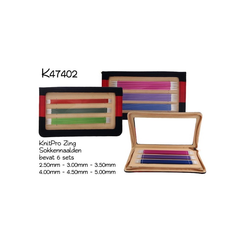 KnitPro Zing 20 cm sokkennaaldenset. KnitPro Zing 20 cm sokkennaaldenset.