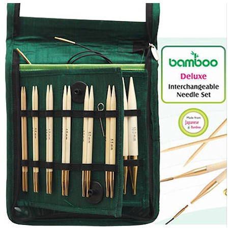 KnitPro Bamboo IC Deluxe Set: verwisselbare bamboe rondbreinaalden set