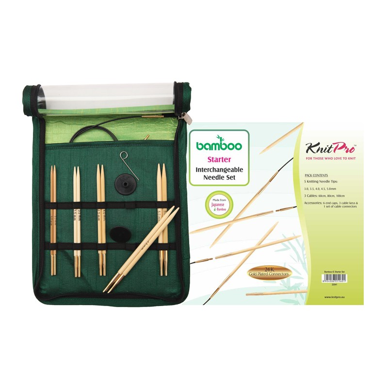 KnitPro Bamboo IC Starter Set: verwisselbare bamboe rondbreinaalden set KnitPro Bamboo IC Starter Set: verwisselbare bamboe rondbreinaalden set
