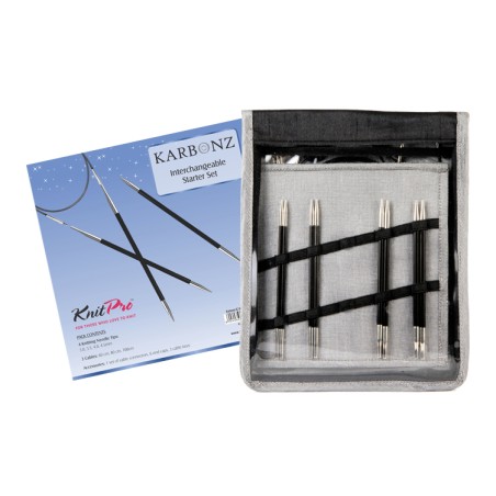 KnitPro Karbonz IC Starter Set duurzame verwisselbare rondbreinaalden set