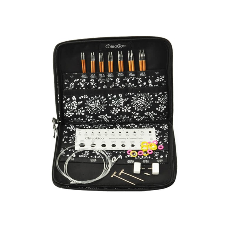 ChiaoGoo SPIN BAMBOE SMALL Set de midden maatjes bamboe naaldpunten ChiaoGoo SPIN BAMBOE SMALL Set de midden maatjes bamboe naaldpunten
