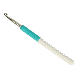 Addi colours haaknaald van aluminium met ergonomisch soft grip handvat