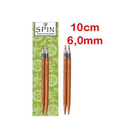 ChiaoGoo SPIN BAMBOE verwisselbare breinaaldpunten van 10 cm lengte.
