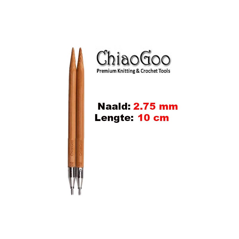 ChiaoGoo SPIN BAMBOE verwisselbare breinaaldpunten van 13 cm lengte. ChiaoGoo SPIN BAMBOE verwisselbare breinaaldpunten van 13 cm lengte.