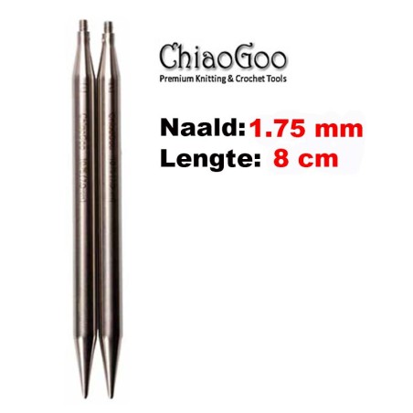 ChiaoGoo TWIST Lace verwisselbare breinaaldpunten van 8 cm lengte.