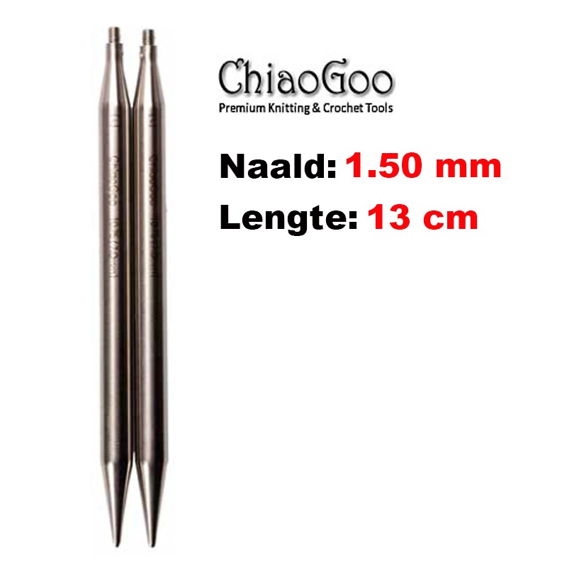 ChiaoGoo TWIST Lace verwisselbare breinaaldpunten van 13 cm lengte. ChiaoGoo TWIST Lace verwisselbare breinaaldpunten van 13 cm lengte.