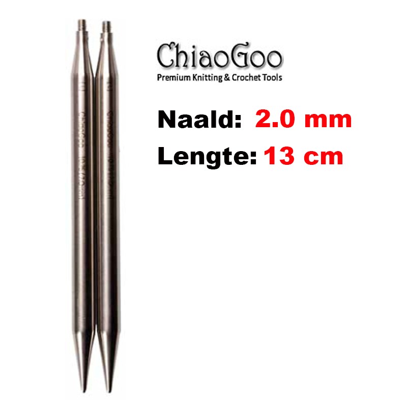 ChiaoGoo TWIST Lace verwisselbare breinaaldpunten van 13 cm lengte. ChiaoGoo TWIST Lace verwisselbare breinaaldpunten van 13 cm lengte.