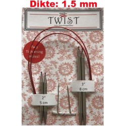 Chiaogoo Twist Short Combo verwisselbare rondbreinaalden, lace naaldpunten