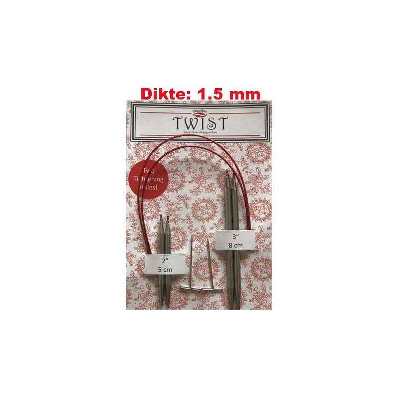Chiaogoo Twist Short Combo verwisselbare rondbreinaalden, lace naaldpunten Chiaogoo Twist Short Combo verwisselbare rondbreinaalden, lace naaldpunten