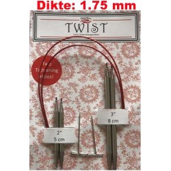 Chiaogoo Twist Short Combo verwisselbare rondbreinaalden, lace naaldpunten
