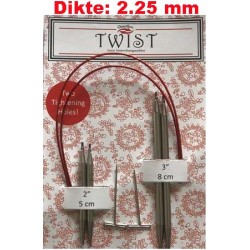 Chiaogoo Twist Short Combo verwisselbare rondbreinaalden, lace naaldpunten