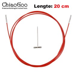 ChiaoGoo TWIST RED kabel voor verwisselbare haak- en breinaaldpunten.