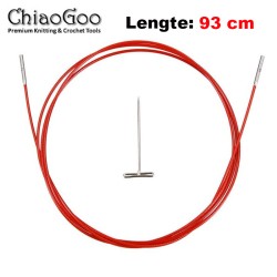 ChiaoGoo TWIST RED kabel voor verwisselbare haak- en breinaaldpunten.