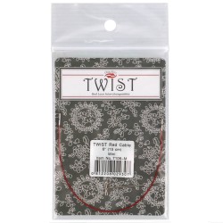ChiaoGoo TWIST RED kabel voor verwisselbare haak- en breinaaldpunten.