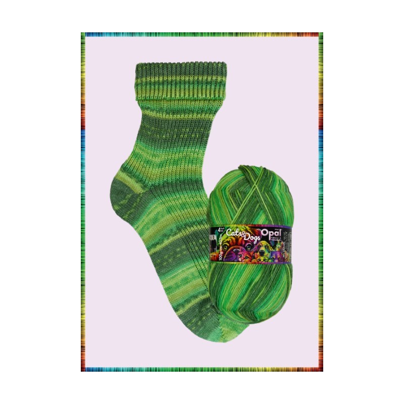 Opal Cats and Dogs met heldere en unieke kleuren van Opal sokkenwol.