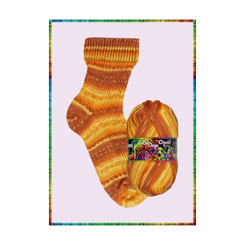 Opal Cats and Dogs met heldere en unieke kleuren van Opal sokkenwol.