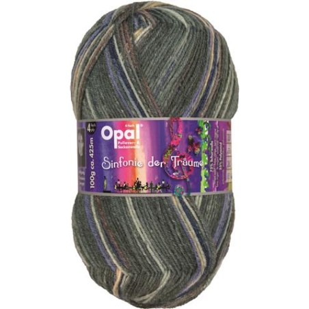 Opal Sinfonie der Träume sokkenwol met mooie kleurige natuurelementen.