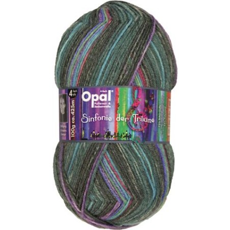 Opal Sinfonie der Träume sokkenwol met mooie kleurige natuurelementen.