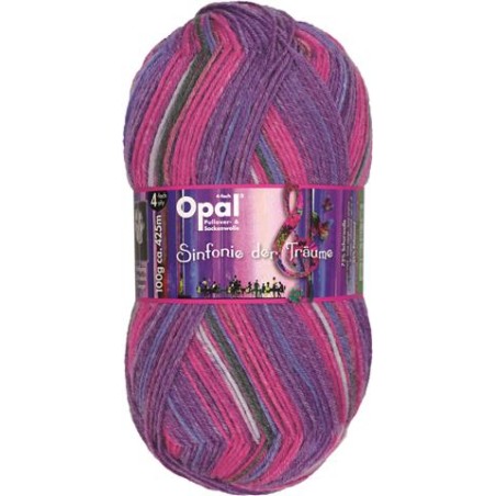 Opal Sinfonie der Träume sokkenwol met mooie kleurige natuurelementen.