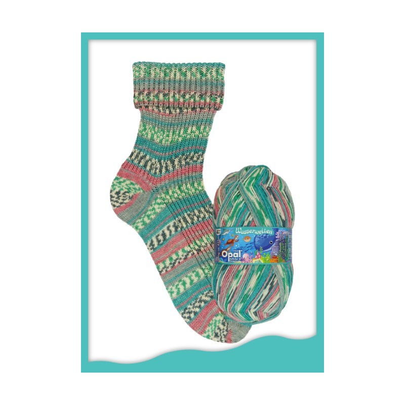 Opal Wasserwelten sokkenwol met de mooiste kleuren en streepverloop. Opal Wasserwelten sokkenwol met de mooiste kleuren en streepverloop.
