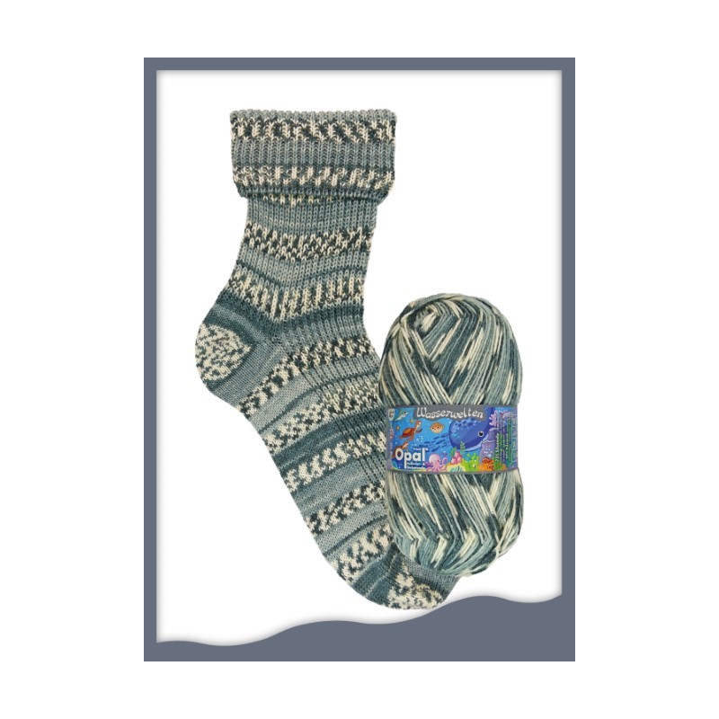 Opal Wasserwelten sokkenwol met de mooiste kleuren en streepverloop. Opal Wasserwelten sokkenwol met de mooiste kleuren en streepverloop.