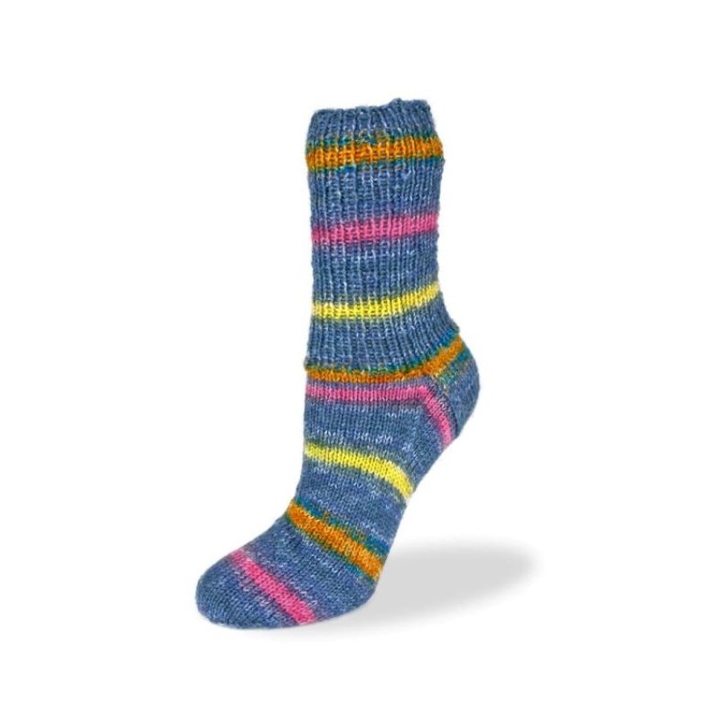 Rellana Flotte Socke Blue met prachtige frisse kleuren in het blauw Rellana Flotte Socke Blue met prachtige frisse kleuren in het blauw