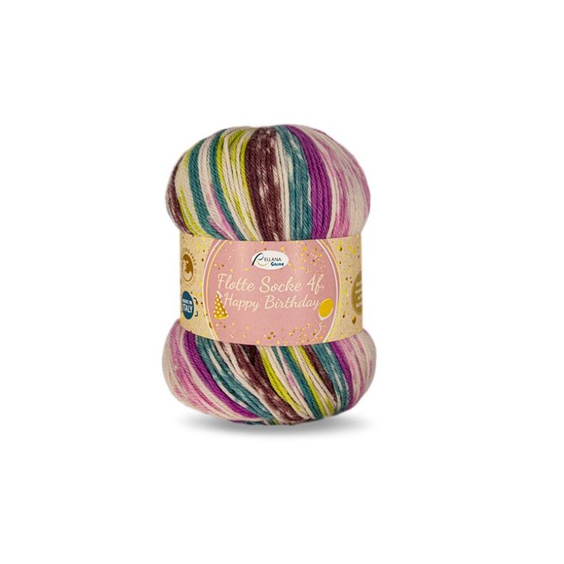 Rellana Flotte Socke Happy Birthday met prachtige frisse kleuren Rellana Flotte Socke Happy Birthday met prachtige frisse kleuren