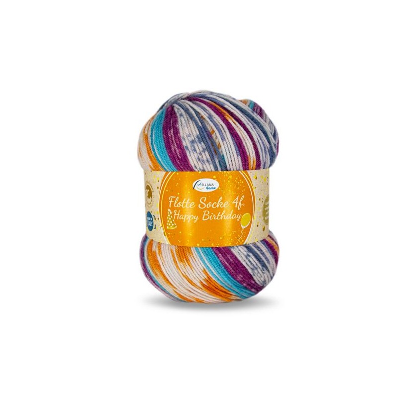 Rellana Flotte Socke Happy Birthday met prachtige frisse kleuren Rellana Flotte Socke Happy Birthday met prachtige frisse kleuren