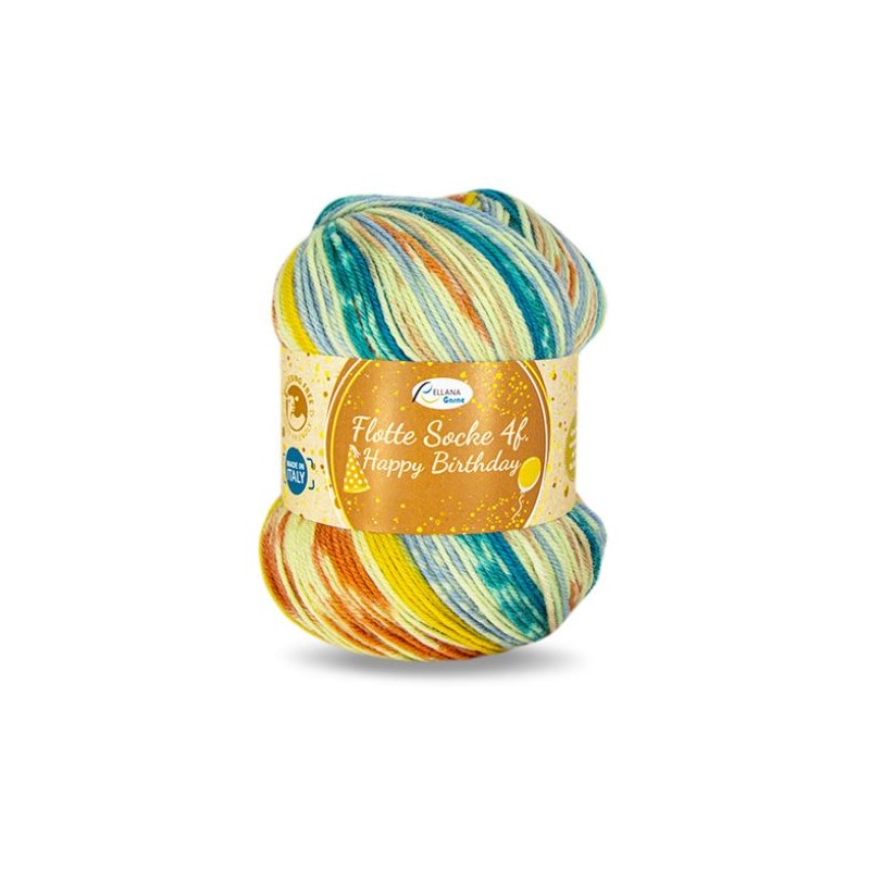 Rellana Flotte Socke Happy Birthday met prachtige frisse kleuren Rellana Flotte Socke Happy Birthday met prachtige frisse kleuren