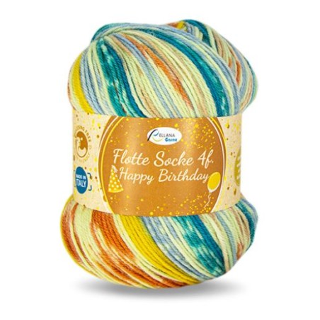 Rellana Flotte Socke Happy Birthday met prachtige frisse kleuren