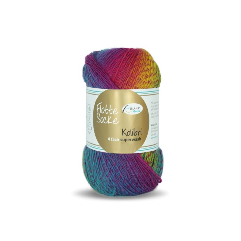 Rellana Flotte Socke Kolibri sokkenwol met lang verlopende kleuren. Rellana Flotte Socke Kolibri sokkenwol met lang verlopende kleuren.