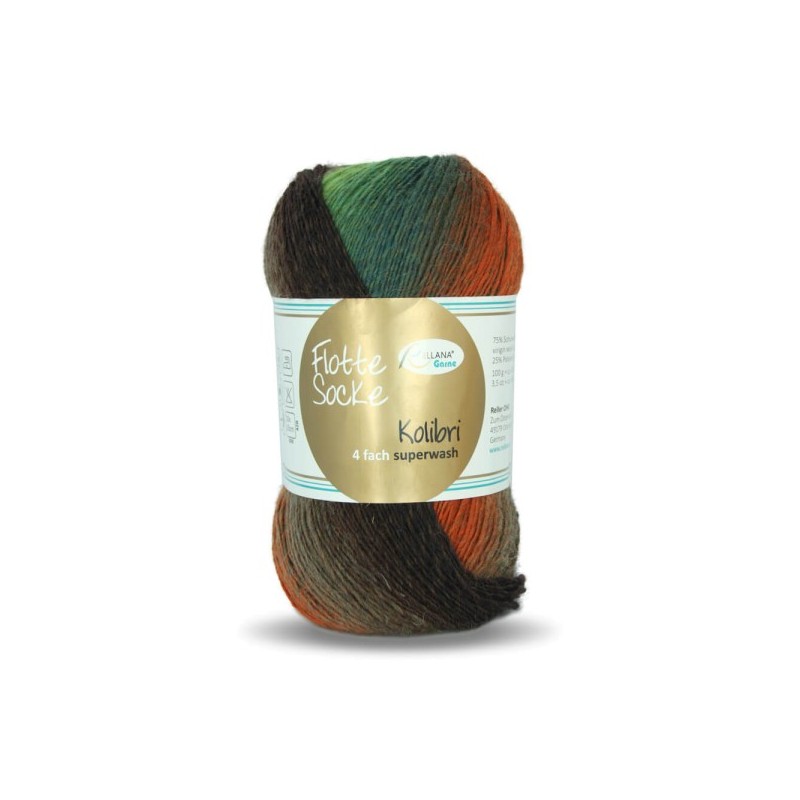 Rellana Flotte Socke Kolibri sokkenwol met lang verlopende kleuren. Rellana Flotte Socke Kolibri sokkenwol met lang verlopende kleuren.