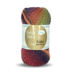 Rellana Flotte Socke Kolibri sokkenwol met lang verlopende kleuren.