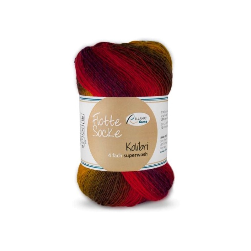 Rellana Flotte Socke Kolibri sokkenwol met lang verlopende kleuren. Rellana Flotte Socke Kolibri sokkenwol met lang verlopende kleuren.