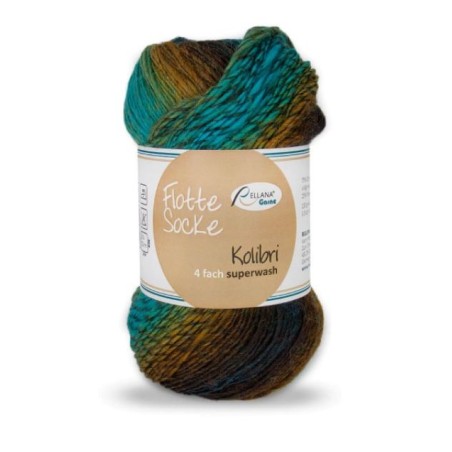 Rellana Flotte Socke Kolibri sokkenwol met lang verlopende kleuren.