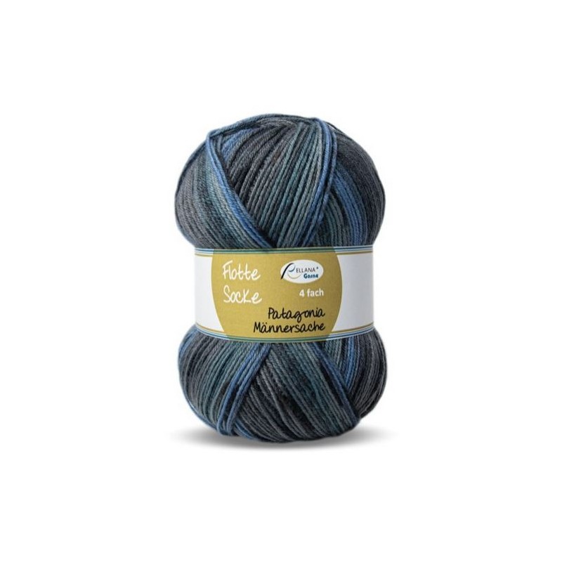 Rellana Patagonia Mannersache sokkengaren met krachtige kleuren.