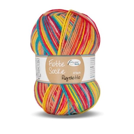 Rellana Flotte Socke Rigoletto garen met heldere en frisse kleuren.