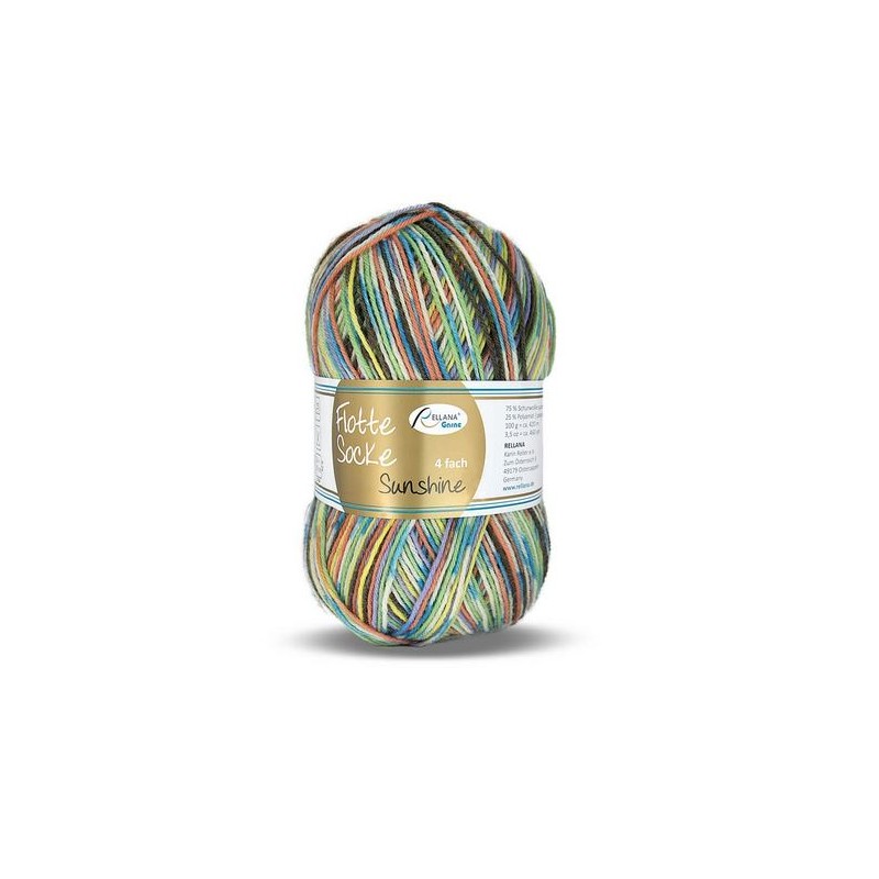 Rellana Flotte Socke Sunshine sokkenwol met frisse en zonnige kleuren. Rellana Flotte Socke Sunshine sokkenwol met frisse en zonnige kleuren.