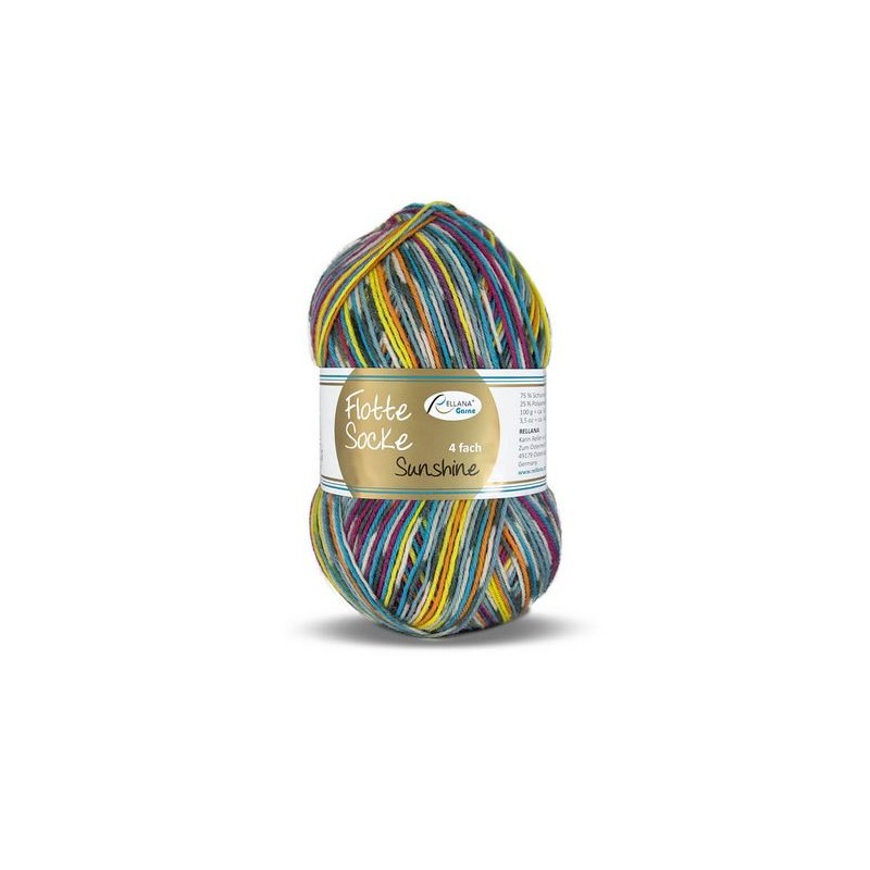 Rellana Flotte Socke Sunshine sokkenwol met frisse en zonnige kleuren. Rellana Flotte Socke Sunshine sokkenwol met frisse en zonnige kleuren.