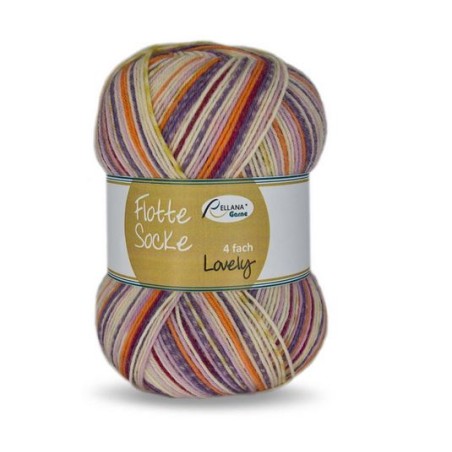 Kleurrijk sokkengaren Lovely van Rellana met katoen maar zonder wol.