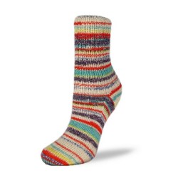 Kleurrijk sokkengaren Lovely van Rellana met katoen maar zonder wol.