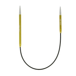Knitpro Zing Licht Metalen, met verschillende lengtes van de naaldjes.