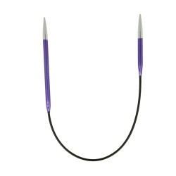 Knitpro Zing Licht Metalen, met verschillende lengtes van de naaldjes.
