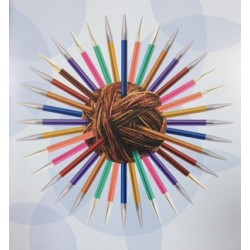 Knitpro Zing Licht Metalen, met verschillende lengtes van de naaldjes.