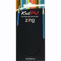 Knitpro Zing Licht Metalen, met verschillende lengtes van de naaldjes.