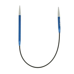 Knitpro Zing Licht Metalen, met verschillende lengtes van de naaldjes.